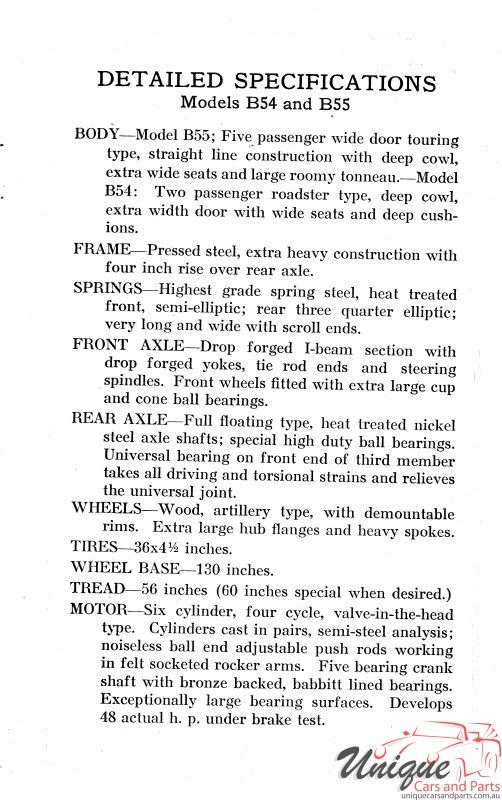 1914 Buick Specifications Page 15